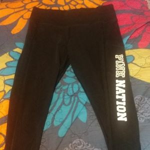 Black leggings with lettering